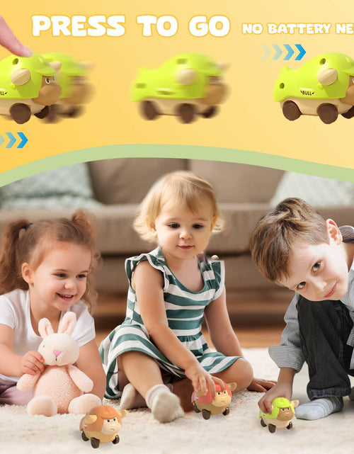 Load image into Gallery viewer, Press and Go Cars Toddler Toy Bull Animal Car for 1 Year Old Boy
