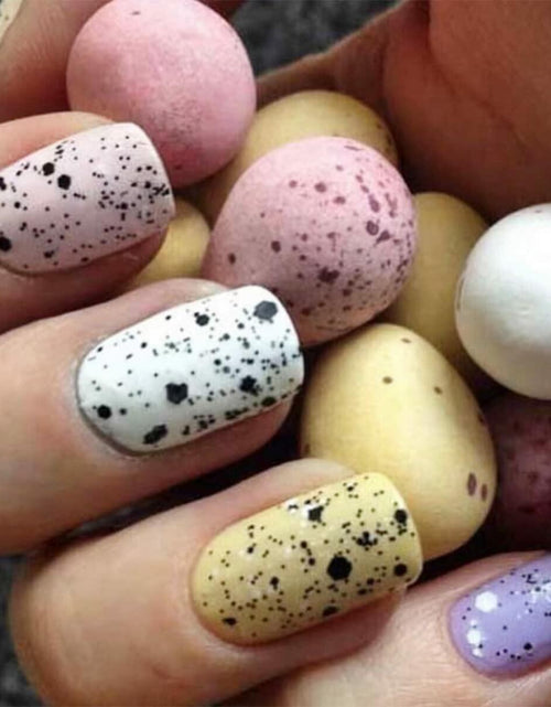 Load image into Gallery viewer, 24Pcs Easter Acrylic Press On Nails Medium Daisy Floral Square False Nails
