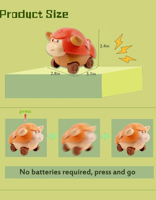 Load image into Gallery viewer, Press and Go Cars Toddler Toy Bull Animal Car for 1 Year Old Boy
