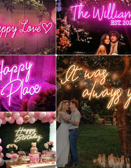 Load image into Gallery viewer, Neon Sign LED Wall Decor Pink Blue USB Powered Dimmable Light
