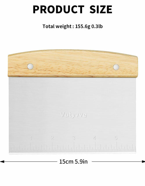 Load image into Gallery viewer, Vutyvve Dough Scraper Set, Wooden Handle Stainless Steel + 2 Plastic, 3 Pc
