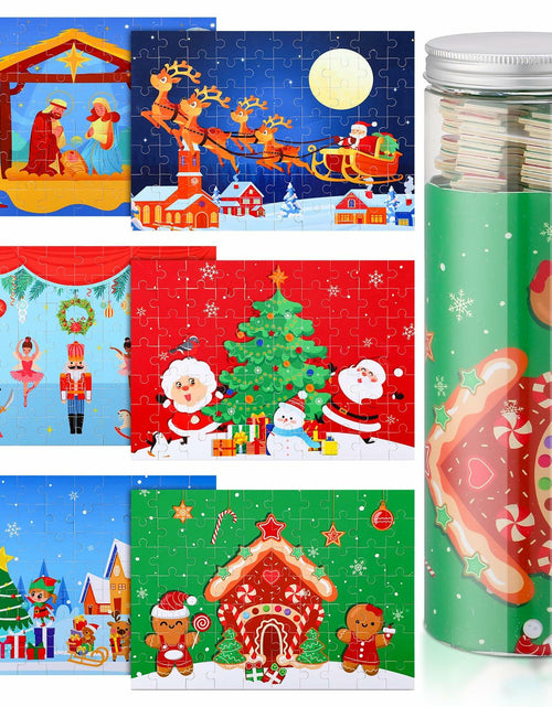 Load image into Gallery viewer, Poen 6 Set Christmas Wooden Jigsaw Puzzles Santa Claus Nativity Scene
