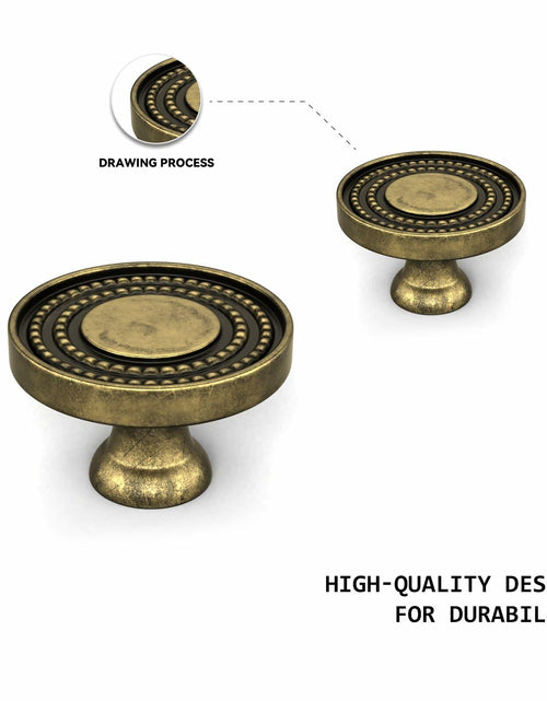 Load image into Gallery viewer, Homdiy 10 Pack Solid Gold Brass Knurled Zinc Alloy Cabinet Knobs Drawer
