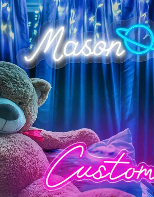 Load image into Gallery viewer, Neon Sign LED Wall Decor Pink Blue USB Powered Dimmable Light

