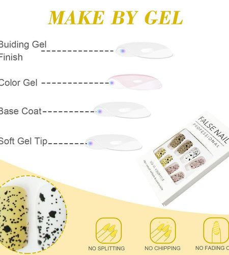 24Pcs Easter Acrylic Press On Nails Medium Daisy Floral Square False Nails