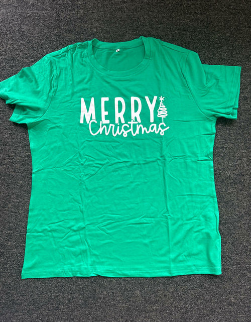 Load image into Gallery viewer, Merry Christmas Women's Graphic Short Sleeve Shirt Green Size XL
