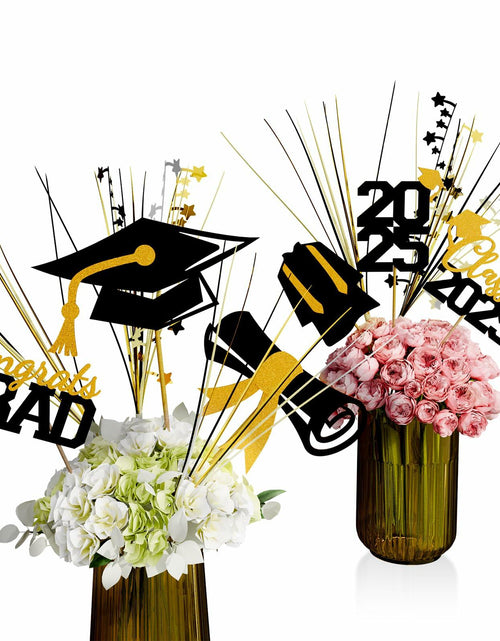 Load image into Gallery viewer, Graduation Decorations Class of 2025 23pcs Blue Gold Centerpiece Sticks
