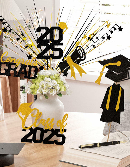 Load image into Gallery viewer, Graduation Decorations Class of 2025 23pcs Blue Gold Centerpiece Sticks
