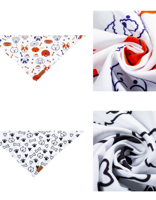 Load image into Gallery viewer, 2 Pack Dog Bandanas – White Cute Birthday Pet Scarf for Dogs &amp; Cats, XL
