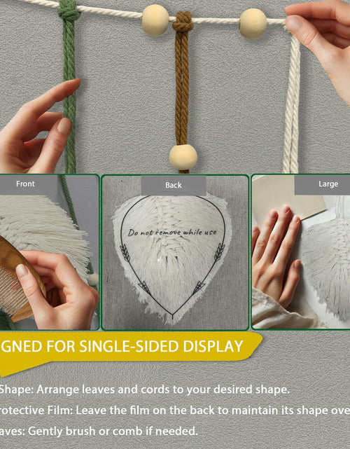 Load image into Gallery viewer, Nature-Inspired Macrame Leaf Wall Hanging Boho Green Tapestry 47.2x30
