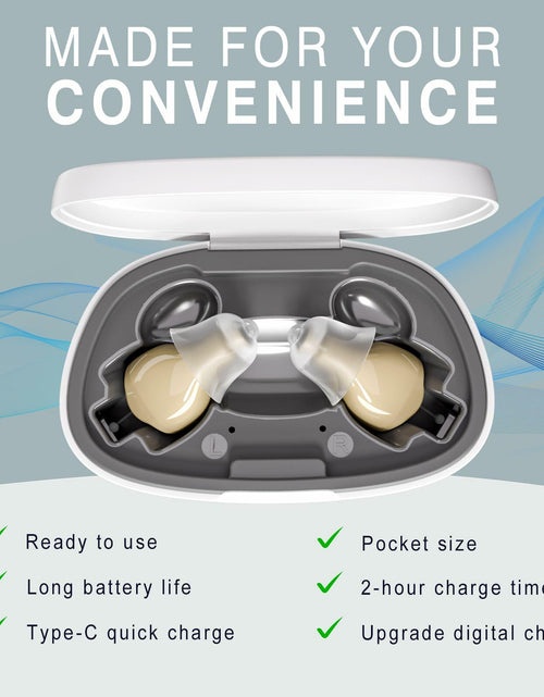 Load image into Gallery viewer, OTC Rechargeable Hearing Aids for Seniors Noise Cancellation Beige

