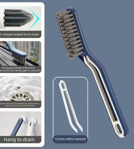 2PCS Window Groove Cleaning Brush V Shape Multifunctional White