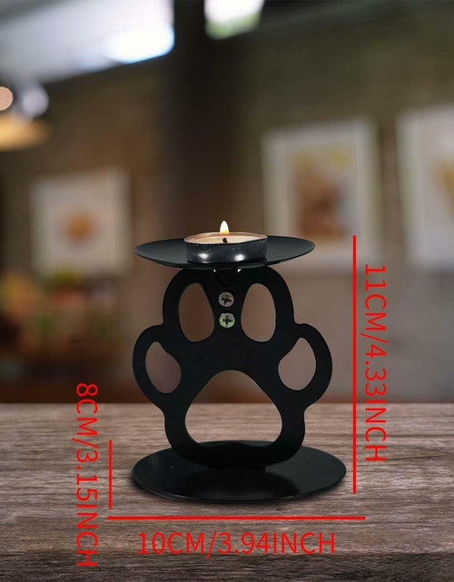 Load image into Gallery viewer, Ctpeng Cat Paw Candle Holder Metal Non Slip Black 3.94x3.15x4.33in
