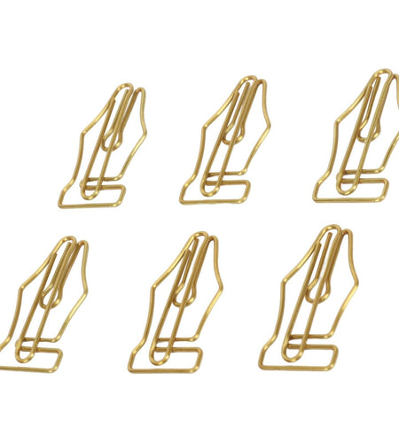 FUZHUI Paper Clips 100 Pcs Large Gold Plastic Covered Iron Pen-Shaped