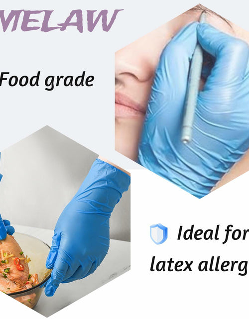 Load image into Gallery viewer, OMELAW Blue Nitrile Gloves Large Powder-Free Latex-Free 100 Pack Size L
