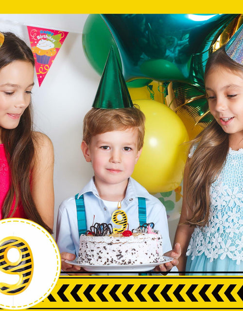 Load image into Gallery viewer, Construction Number 9 Birthday Candle Cake Topper Party Decoration
