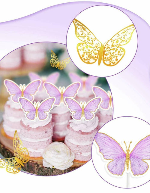 Load image into Gallery viewer, 107 Pcs Purple Butterfly Birthday Decoration Set Indoor Outdoor Party
