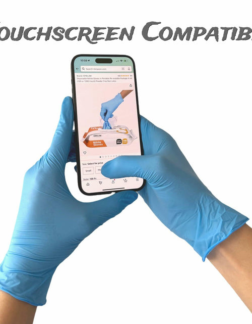 Load image into Gallery viewer, OMELAW Blue Nitrile Gloves Large Powder-Free Latex-Free 100 Pack Size L
