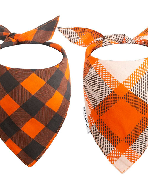 Load image into Gallery viewer, 2 Pack Fall Dog Bandanas – Birthday Pet Scarf for Dogs &amp; Cats, Orange L

