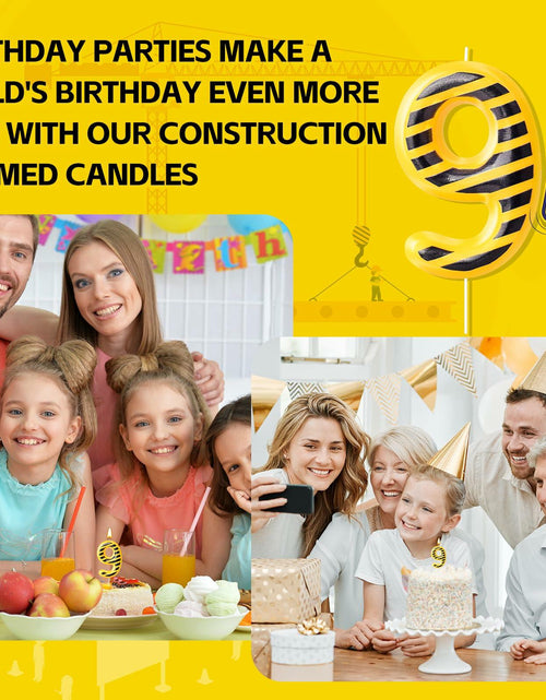 Load image into Gallery viewer, Construction Number 9 Birthday Candle Cake Topper Party Decoration
