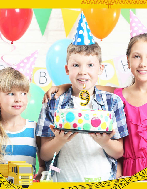 Load image into Gallery viewer, Construction Number 9 Birthday Candle Cake Topper Party Decoration
