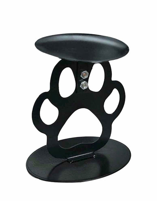 Load image into Gallery viewer, Ctpeng Cat Paw Candle Holder Metal Non Slip Black 3.94x3.15x4.33in
