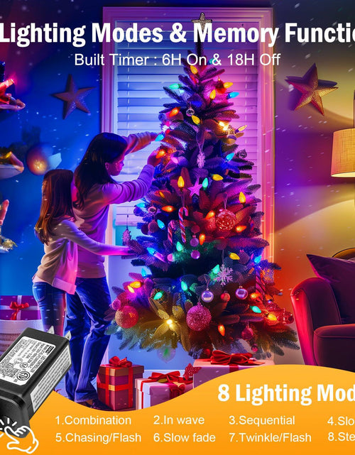 Load image into Gallery viewer, Brightown 2 Pack C9 Christmas Lights 200 LED 162FT Multicolor Timer 8 Modes
