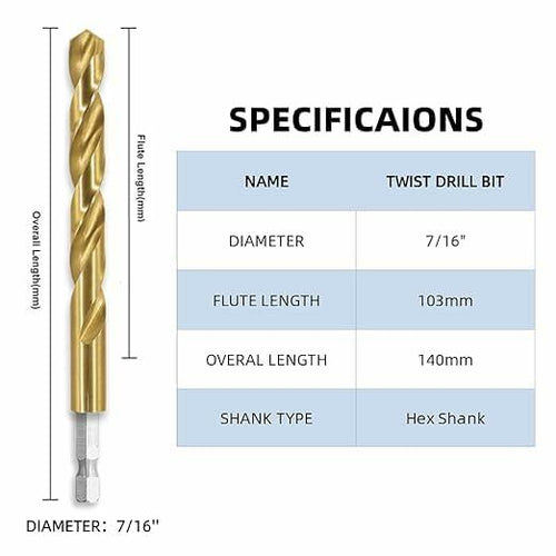 Load image into Gallery viewer, TIANZONE 1/8 Hex Shank Titanium HSS Drill Bits Set 10Pc Quick Change
