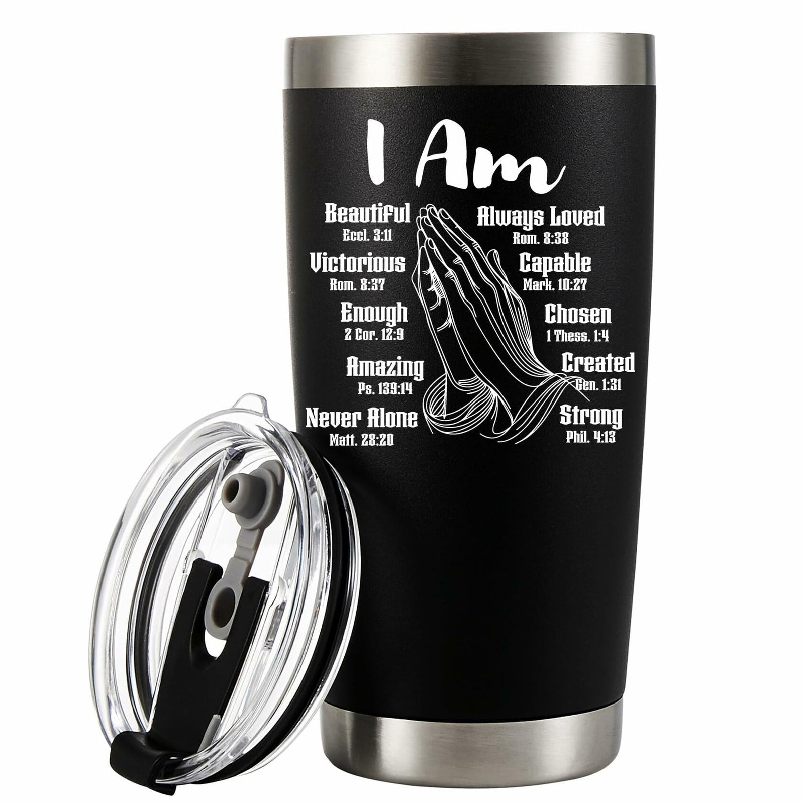 Panvola Vacuum Insulated Tumbler Stainless Steel 20oz Black