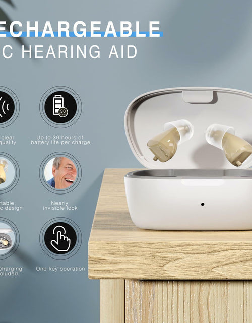Load image into Gallery viewer, OTC Rechargeable Hearing Aids for Seniors Noise Cancellation Beige

