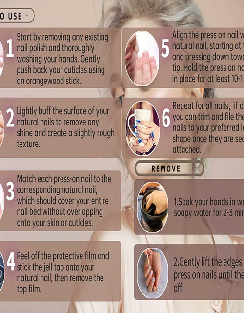 Load image into Gallery viewer, Vokupoga Square Press On Nails White Pink Acrylic 24Pcs Reusable
