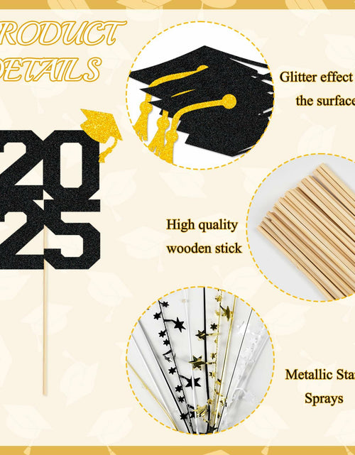 Load image into Gallery viewer, Graduation Decorations Class of 2025 23pcs Blue Gold Centerpiece Sticks
