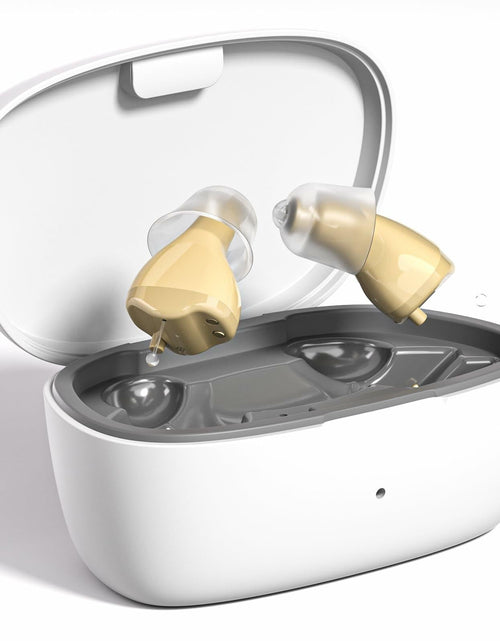 Load image into Gallery viewer, OTC Rechargeable Hearing Aids for Seniors Noise Cancellation Beige
