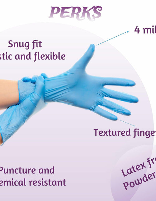 Load image into Gallery viewer, OMELAW Blue Nitrile Gloves Large Powder-Free Latex-Free 100 Pack Size L
