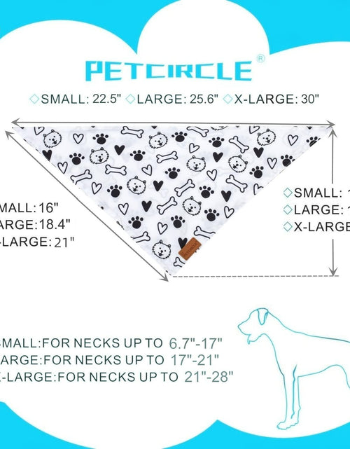 Load image into Gallery viewer, 2 Pack Dog Bandanas – White Cute Birthday Pet Scarf for Dogs &amp; Cats, XL
