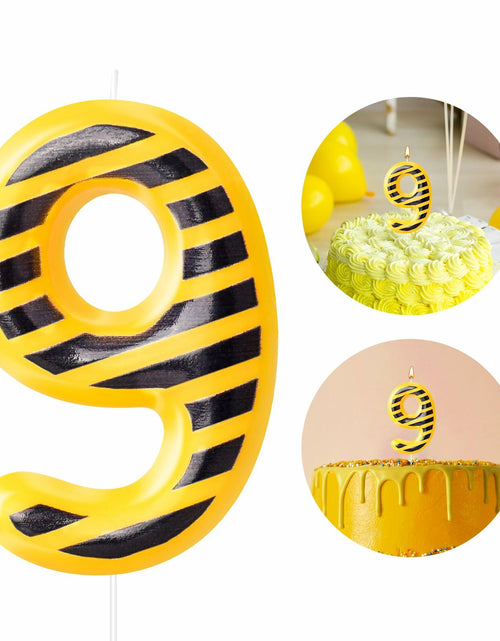 Load image into Gallery viewer, Construction Number 9 Birthday Candle Cake Topper Party Decoration
