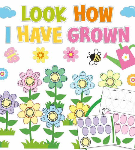182PCS Spring Bulletin Board Decorations Set Flowers Floral Classroom Decor