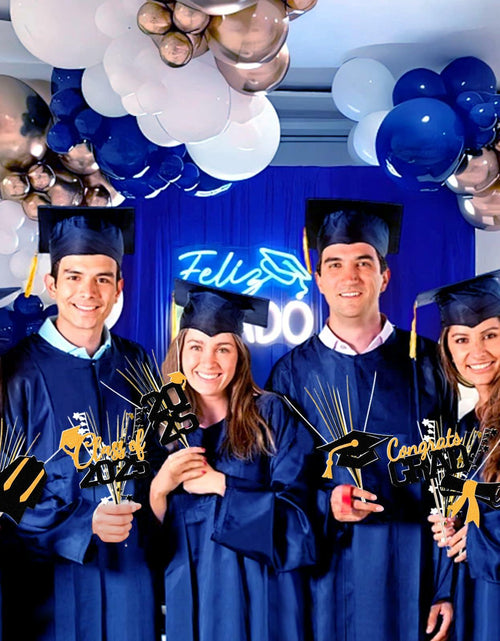 Load image into Gallery viewer, Graduation Decorations Class of 2025 23pcs Blue Gold Centerpiece Sticks
