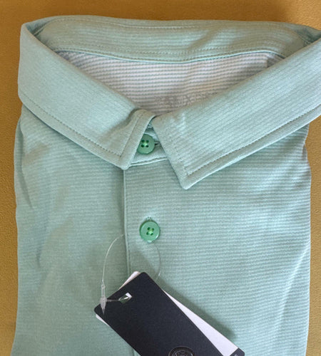 YAMXDM Mens Long Sleeve Golf Polo Shirt Moisture Wicking Light Green Size L