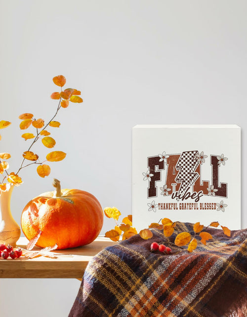 Load image into Gallery viewer, Ty-mh-019 Retro Fall Thanksgiving Wooden Box Sign 5x5 Inches
