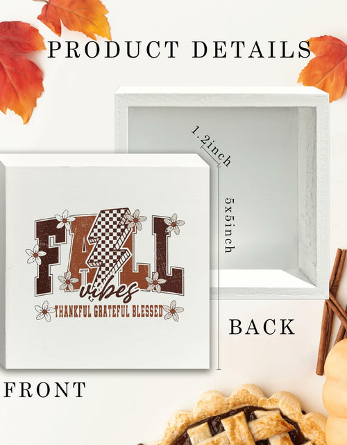 Load image into Gallery viewer, Ty-mh-019 Retro Fall Thanksgiving Wooden Box Sign 5x5 Inches
