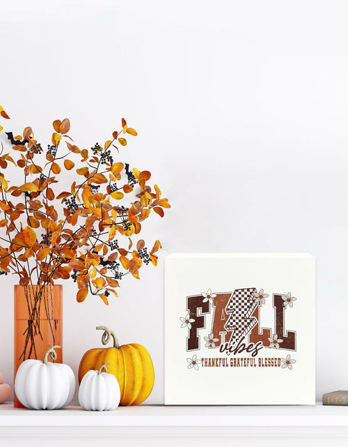 Load image into Gallery viewer, Ty-mh-019 Retro Fall Thanksgiving Wooden Box Sign 5x5 Inches
