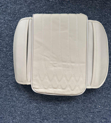 Yumfugu Car Center Console Armrest Cover Leather Memory Foam Beige 12.59x8.66