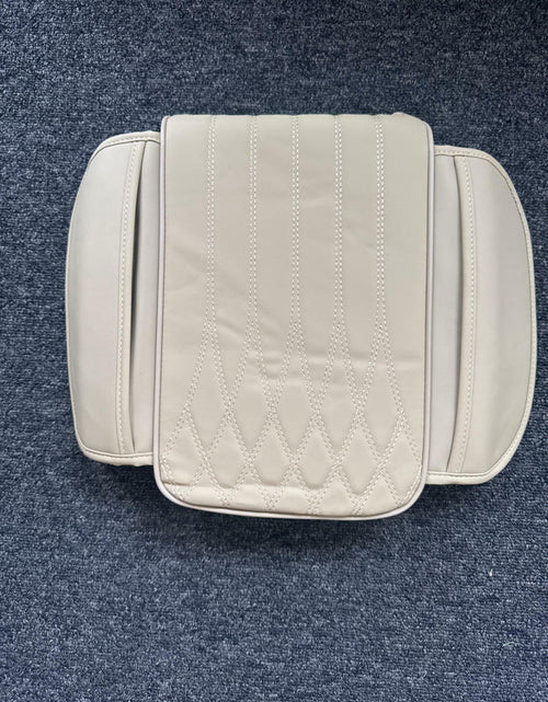 Load image into Gallery viewer, Yumfugu Car Center Console Armrest Cover Leather Memory Foam Beige 12.59x8.66

