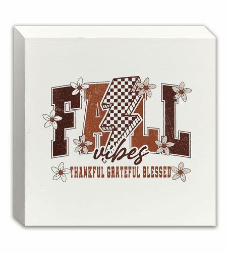 Ty-mh-019 Retro Fall Thanksgiving Wooden Box Sign 5x5 Inches