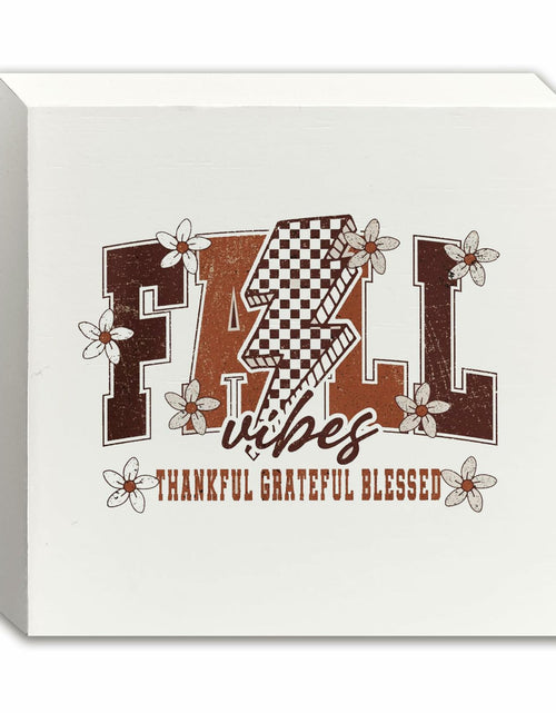 Load image into Gallery viewer, Ty-mh-019 Retro Fall Thanksgiving Wooden Box Sign 5x5 Inches
