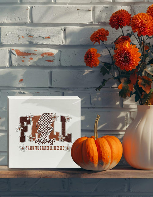 Load image into Gallery viewer, Ty-mh-019 Retro Fall Thanksgiving Wooden Box Sign 5x5 Inches
