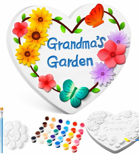 Juexica Grandma's Garden Stepping Stone DIY Paint Kit 10.4 Inch