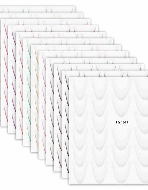 Load image into Gallery viewer, Lnngub Nail Art Stickers French Gradient Stripes White 12 Sheets
