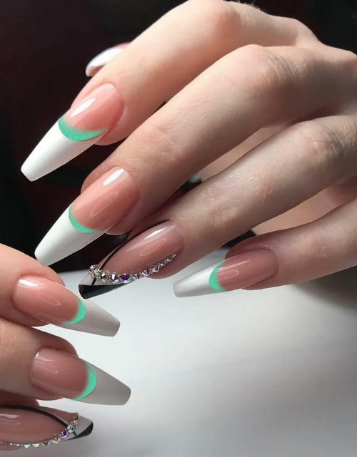 Load image into Gallery viewer, Lnngub Nail Art Stickers French Gradient Stripes White 12 Sheets
